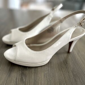 Bandolino Bone White Sling Backs